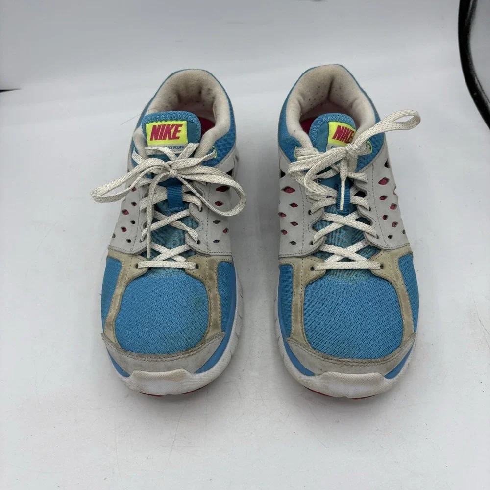 Nike Shoes Girls Youth Size 7 Y Flex 2013 Run Athletic Blue Gray Sneakers
